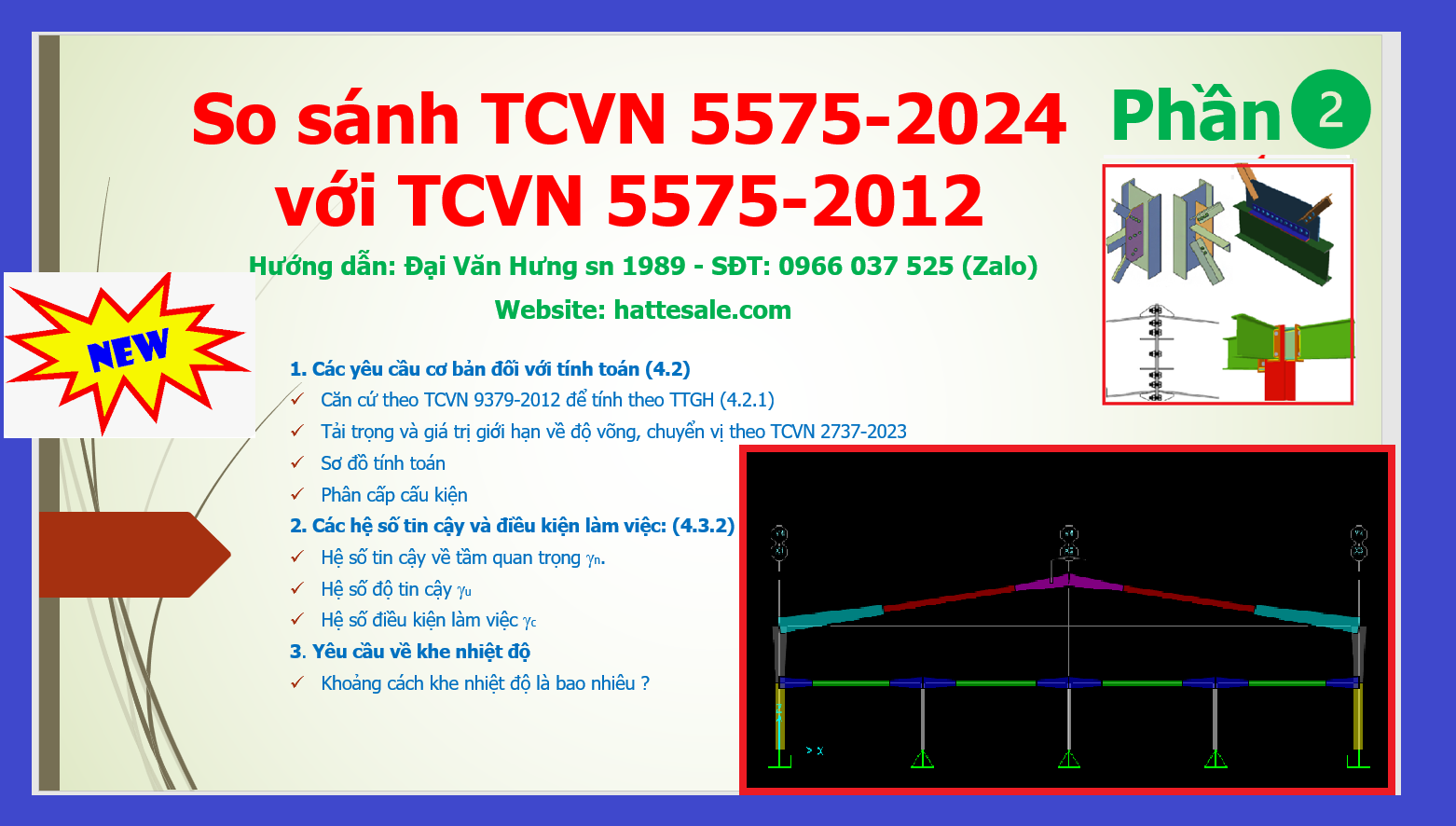 So sánh TCVN 5575-2024 với TCVN 5575-2012 phần 2. Chuyển vị và độ võng cho phép có gì mới so với tiêu chuẩn cũ.