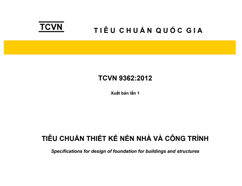 TCVN 9362:2012 TIÊU CHUẨN THIẾT KẾ NỀN NHÀ VÀ CÔNG TRÌNH