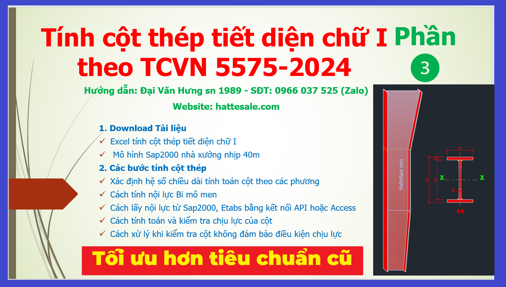 So sánh TCVN 5575-2024 với TCVN 5575-2012 phần 3. Tính cột thép tiết diện chữ I